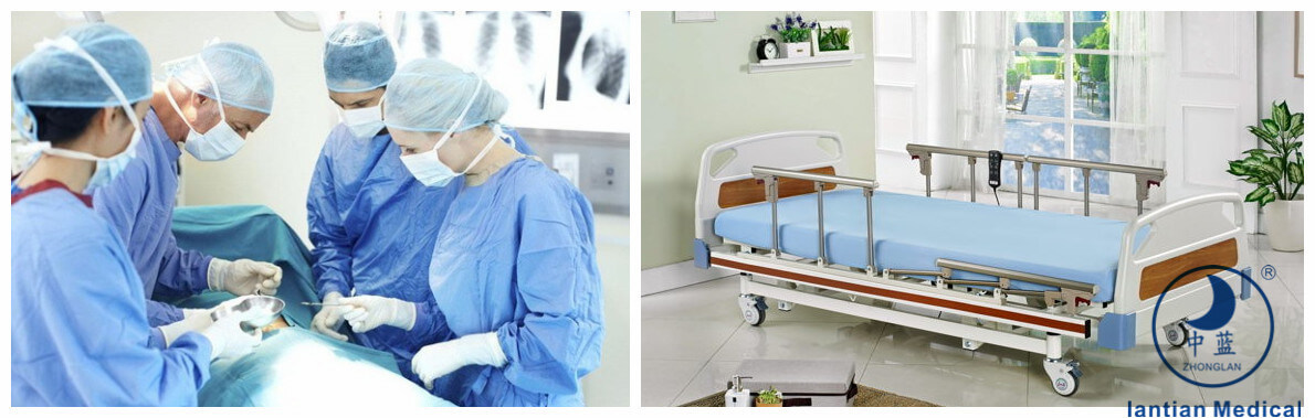 hospital bed cover and surgical gown, surgical drape sheet