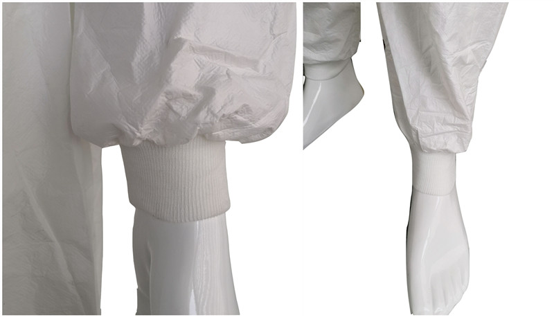 disposable non woven coverall with knit cuffs