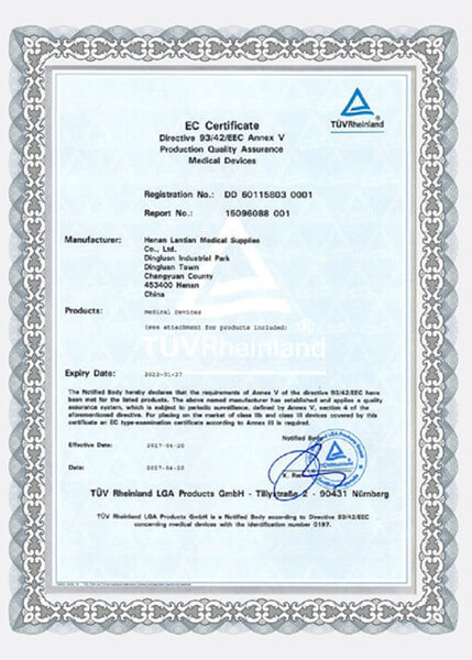 Lantian Medical CE Certificate